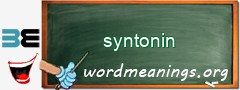 WordMeaning blackboard for syntonin